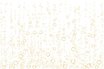 Underwater fizzing air bubbles., cold orange juice.