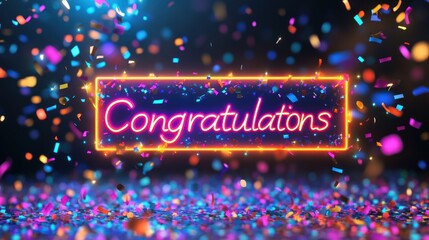 Congratulations! Celebrate your Success with vibrant colors and confetti!