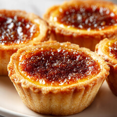 A tempting array of butter tarts, each boasting a perfectly golden crust and a luscious, caramelized filling, promising a delightful burst of sweet indulgence