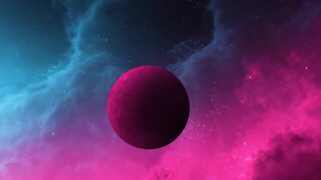 Cosmic nebulae with planets and stars in vibrant colors ideal for educational content