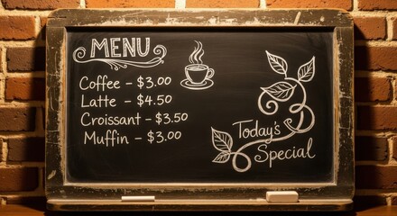 Small business saturday cafe menu chalkboard design for restaurant decor