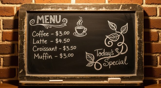 Small business saturday cafe menu chalkboard design for restaurant decor