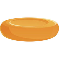 Cartoon Styled Orange Soap Bar with Subtle Highlights on Transparent Background
