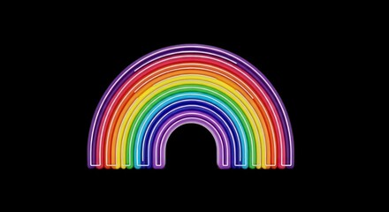 Vibrant Neon Rainbow Against a Dark Backdrop.
