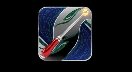 Screwdriver Icon on Abstract Background - Digital Illustration.