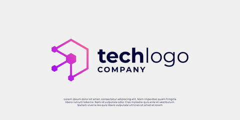 Abstract symbol logo for business technology.