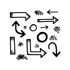 HandDrawn Arrows and Scribbles Directional and Decorative Elements.