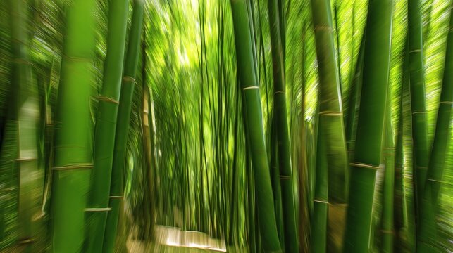 clacking. Bamboo stalks swaying and clacking in forest breeze with filtered daylight and motion blur. gardening catalogs, home-decor guides, designed for home decor and floral branding.