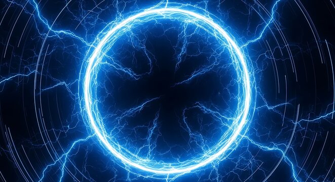 Electric Blue Energy Circle - Power and Technology Concept.