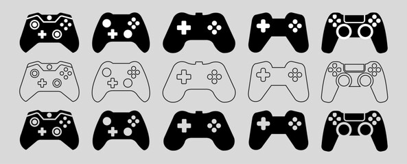 Game console icon. Video game controller simple black style symbol sign for apps and website, vector illustration.