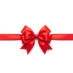 Fototapeta premium High-quality graphic element featuring a bright red, perfectly tied, luxurious bow, symbolizing gifts and Christmas holidays