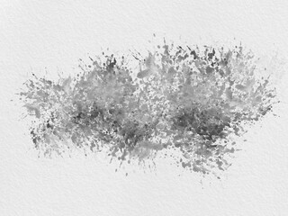 Fototapeta premium Abstract Black Splatter Watercolor Texture Paint on White Paper