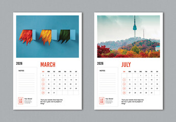 Wall Calendar Template 2026