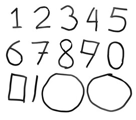 Experimental typography numbers 010 created with black electrical tape on white background. The minimalist yet expressive composition explores contrasts between structure and imperfection