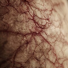 Realistic active veins under the skin texture showing organic blood vessel pattern and detailed anatomical surface