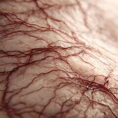 Realistic active veins under the skin texture showing organic blood vessel pattern and detailed anatomical surface