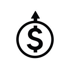 Dollar up Icon Vector Illustration sign and symbols