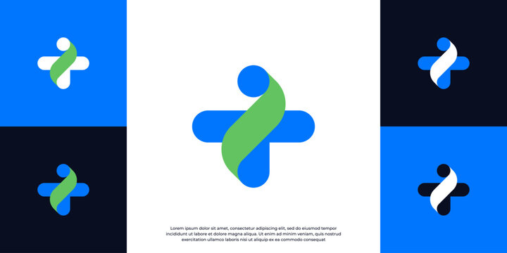 Cross plus heart medical logo icon design template - Powered by Adobe