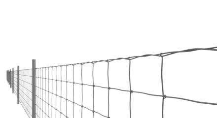 Stretching Metal Wire Livestock Fence Isolated PNG Cutout Transparent