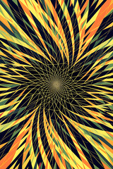 Abstract Geometric Spiral Lines Background with Warm Yellow and Orange Colors