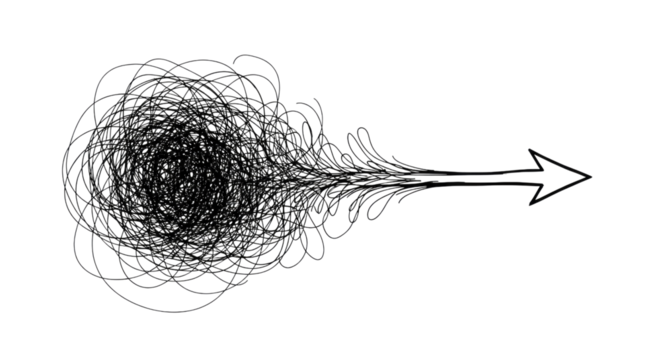 Abstract Scribble Arrow Showing Direction Isolated PNG Cutout Transparent - Powered by Adobe