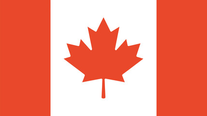 Canadian flag with a maple leaf vector illustration national symbol of Canada