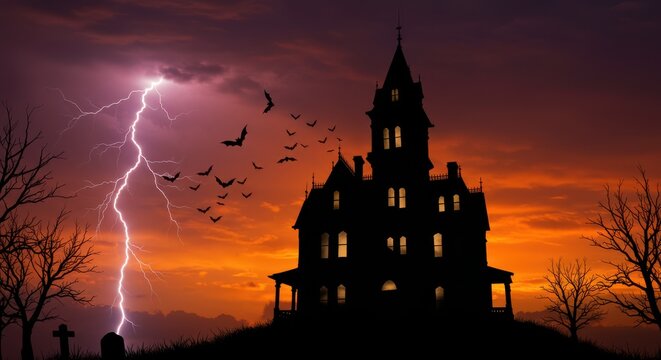 spooky halloween castle