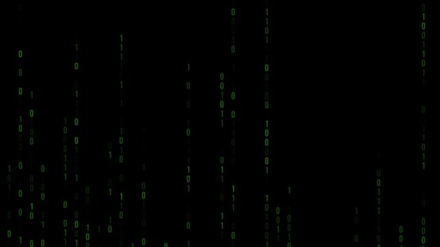 High-quality animation of binary numbers moving in 3D space. Great for science, innovation, and IT-related motion graphics projects.