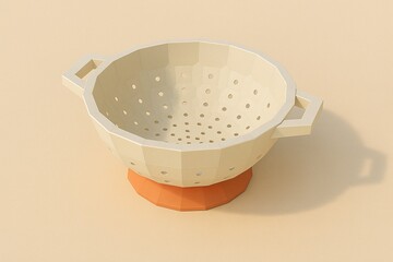 Low poly kitchen colander