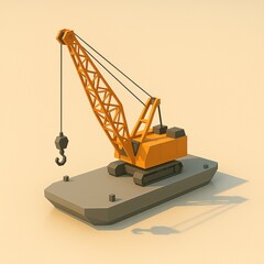 Low poly crawler crane