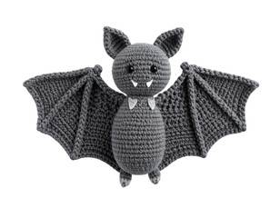  Handmade Crochet Bat Plush Toy with Cute Expression and Wool Texture