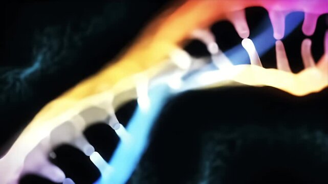 Futuristic Vibrant DNA Double Helix Structure Rotating Seamlessly in Abstract Ethereal Space Ideal for Biotechnology Genetics and Medical Research Concepts and 