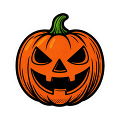 Fototapeta premium PNG Spooky carved Halloween pumpkin