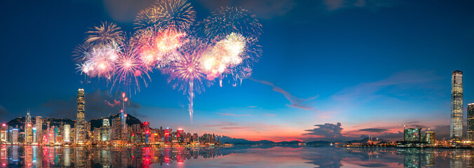 Creative Hong Kong firework show image