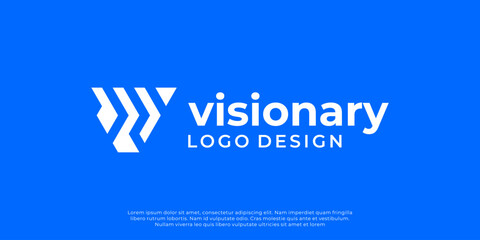 abstract letter V logo design. modern logotype V design