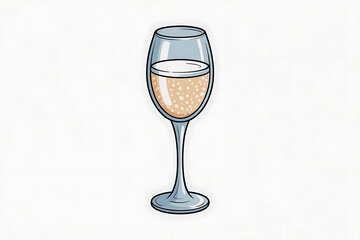 Elegant wine glass filled with sparkling liquid, showcasing celebratory indulgence and refined taste.