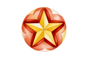 Golden starburst design set against a backdrop of warm, swirling colors, evoking energy and dynamism.