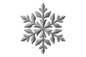Intricate, symmetrical snowflake design, detailed and crystalline, evoking winter's beauty and delicate patterns.
