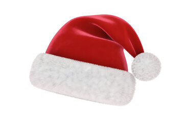 Festive red hat with white trim, evoking holiday cheer and winter celebrations.