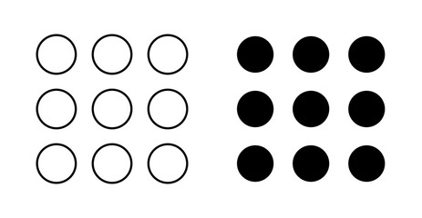 grid menu in circle shape icon