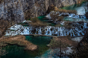 Landscape View Of The Beautiful Plitvice Lakes National Park , Croatia
