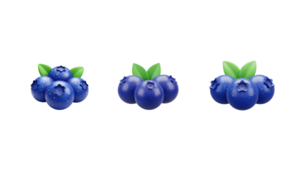 3d Blueberries icon png