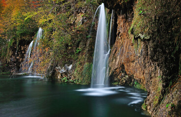 Landscape View Of The Beautiful Plitvice Lakes National Park , Croatia