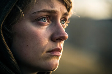 Intense Gaze A Portrait of Emotion and Reflection