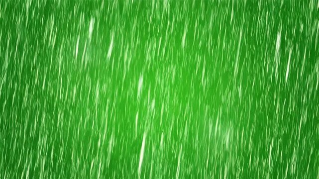 Abstract background of falling rain streaks on a green gradient