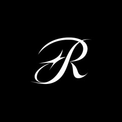 Fototapeta premium FDR Design: Abstract Alphabet Badge on Black Background