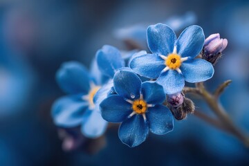 Forget Me Not Flower. Botany Reminder of Summer Blooms in Nature