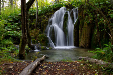 Landscape View Of The Beautiful Plitvice Lakes National Park , Croatia