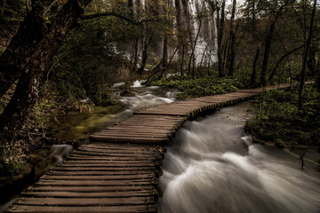 Landscape View Of The Beautiful Plitvice Lakes National Park , Croatia