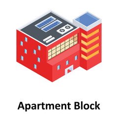 Apartment Block Vector icon which can easily modify or edit